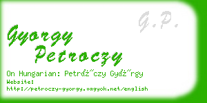 gyorgy petroczy business card